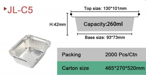 rectangle aluminum foil containers c5