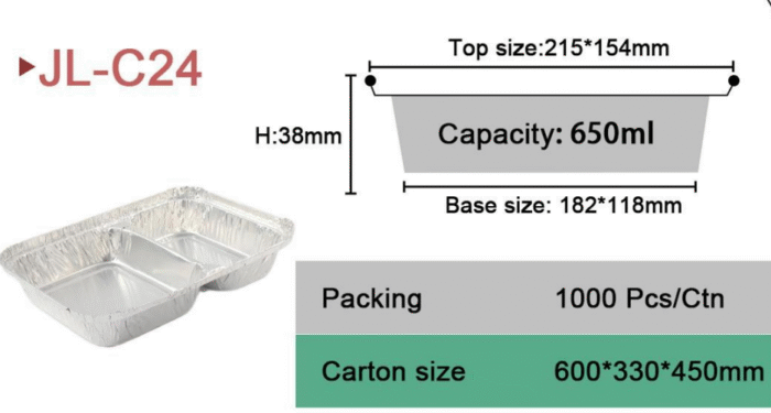 rectangle aluminum foil containers c24