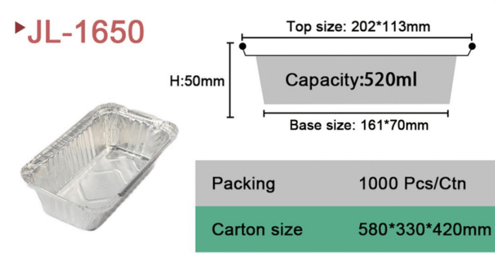 rectangle aluminum foil containers 1650